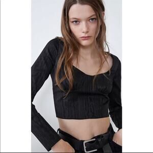 Zara sweetheart cropped top size L